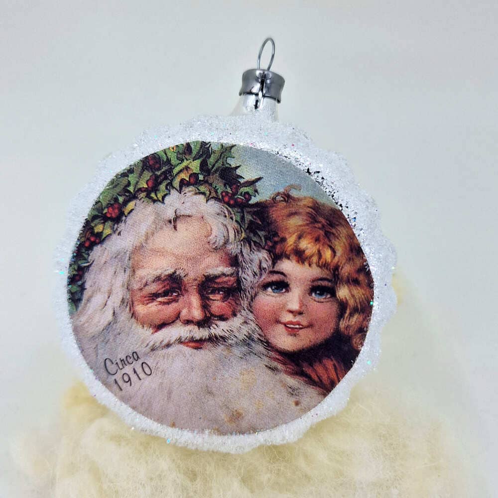 Acquista in Italia Confezione di 6 sfere in vetro con immagini Natalizie in seta 8 cm di Nostalgie Christbaumschmuck