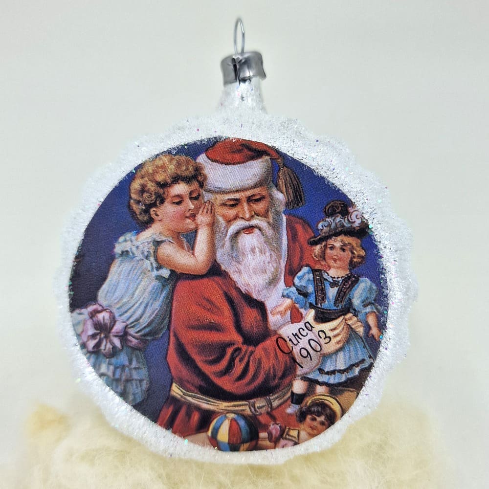 Acquista in Italia Confezione di 6 sfere in vetro con immagini Natalizie in seta 8 cm di Nostalgie Christbaumschmuck