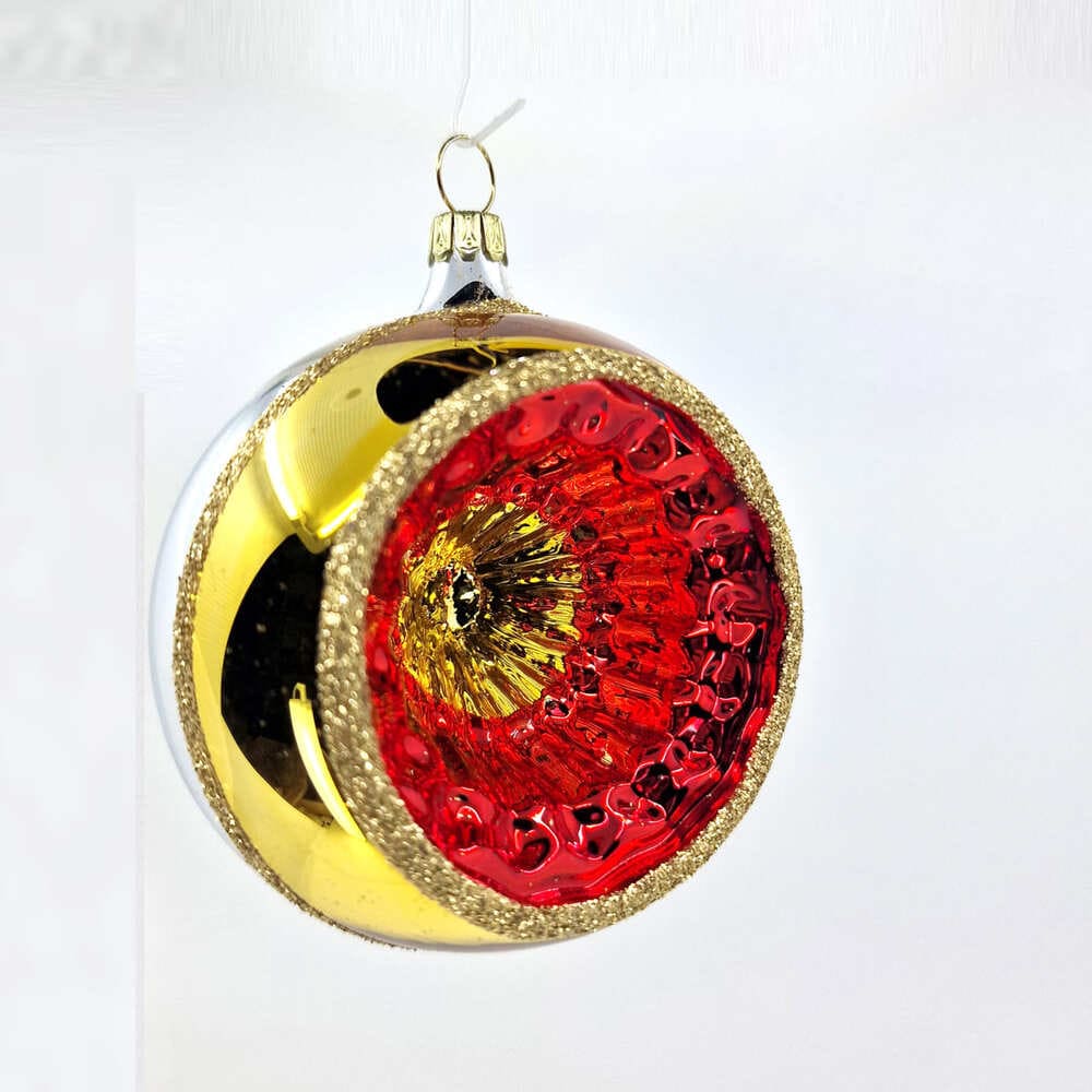 Acquista in Italia Confezione di 6 sfere Reflectors esclusive rosso e oro in vetro 8 cm di Nostalgie Christbaumschmuck