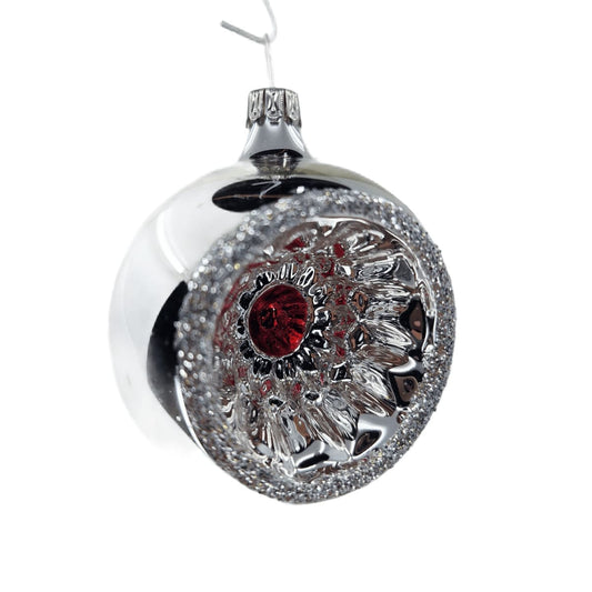 Acquista in Italia Confezione di 6 sfere Reflectors rosso e argento in vetro 6 cm di Nostalgie Christbaumschmuck