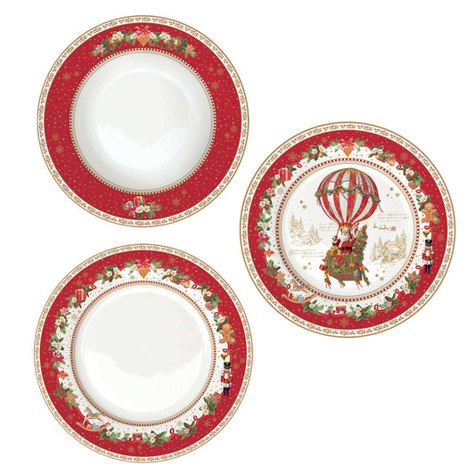 Servizio da 6 piatti (18 pz) in porcellana Christmas Memories Easy Life