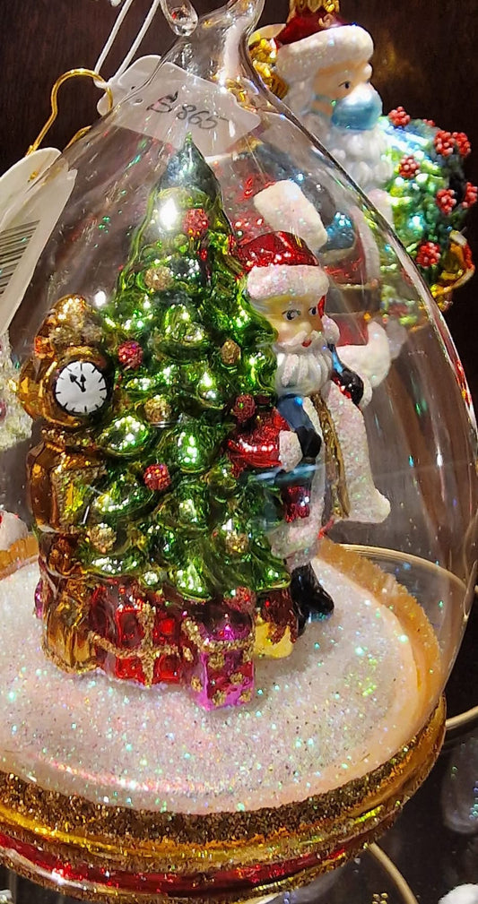 Boccale birra decorazione albero Natale vetro soffiato