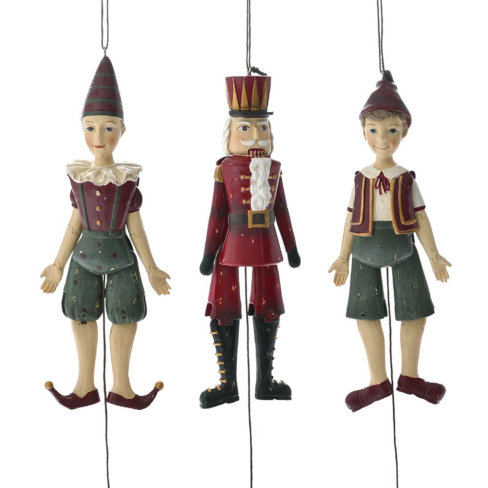 Decorazione di Natale in vendita Set di 3 marionette per albero di natale