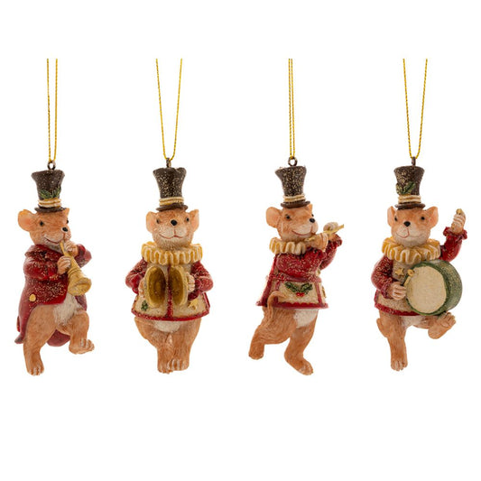 Decorazione di Natale in vendita Set di 4 ornamenti topolini