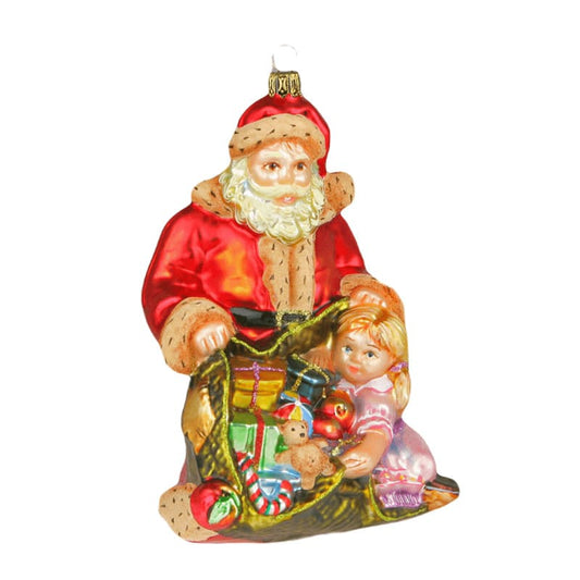 Acquista in Italia Santa Claus con bambina e sacco Komozja Family