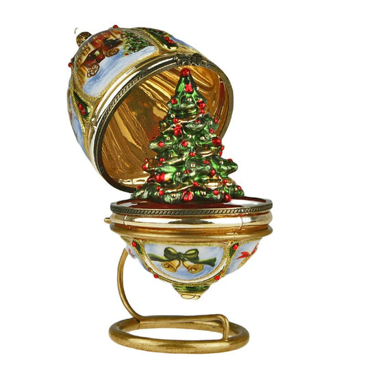 Acquista in Italia Uovo stile Fabergé scena invernale Komozja Family