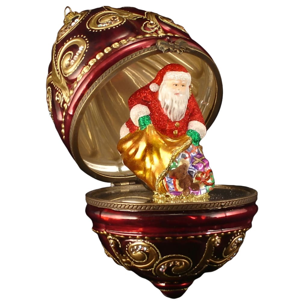 Acquista in Italia Komozja Family Uovo stile Fabergé Santa con regali di natale