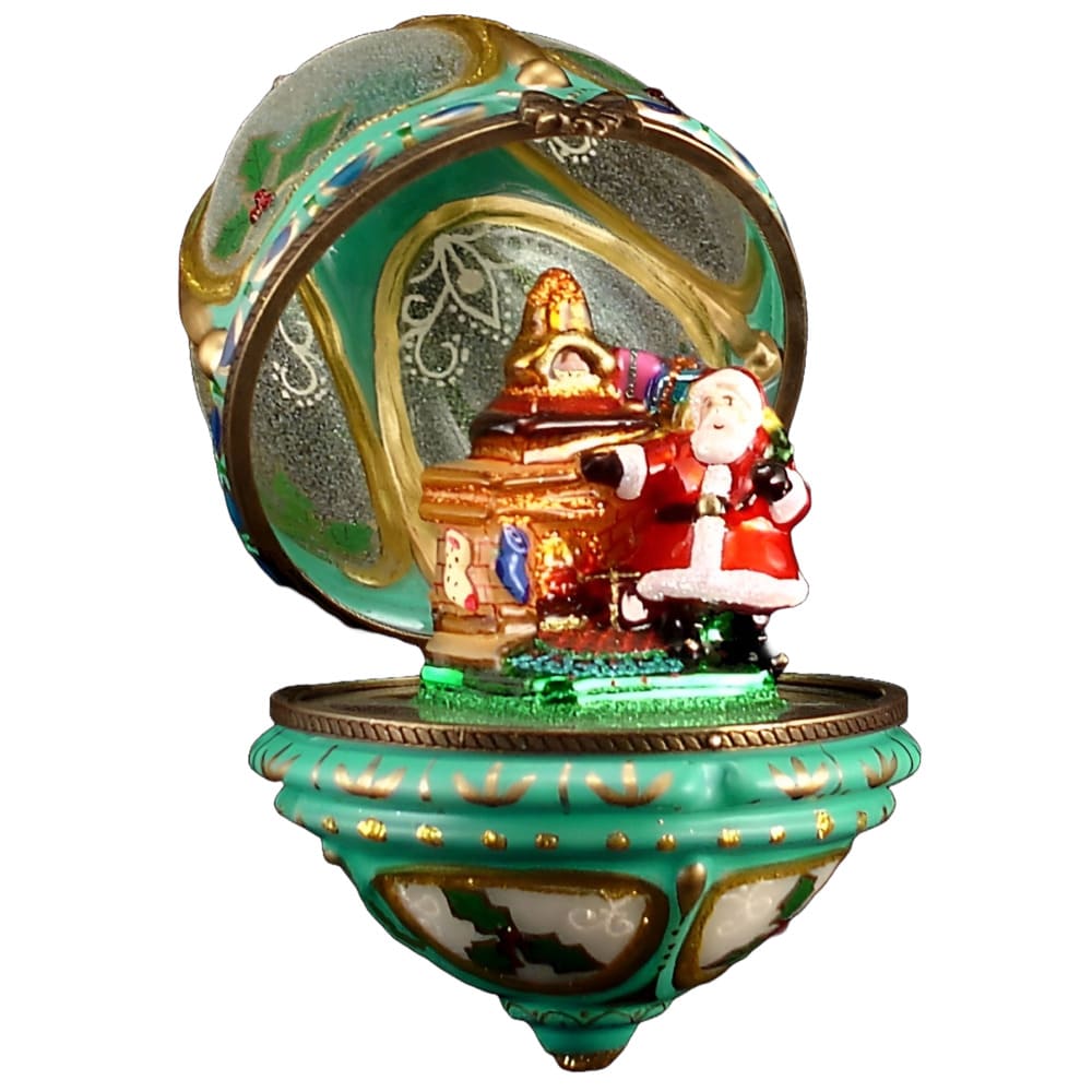 Acquista in Italia Komozja Family Uovo stile Fabergé Santa vicino al camino