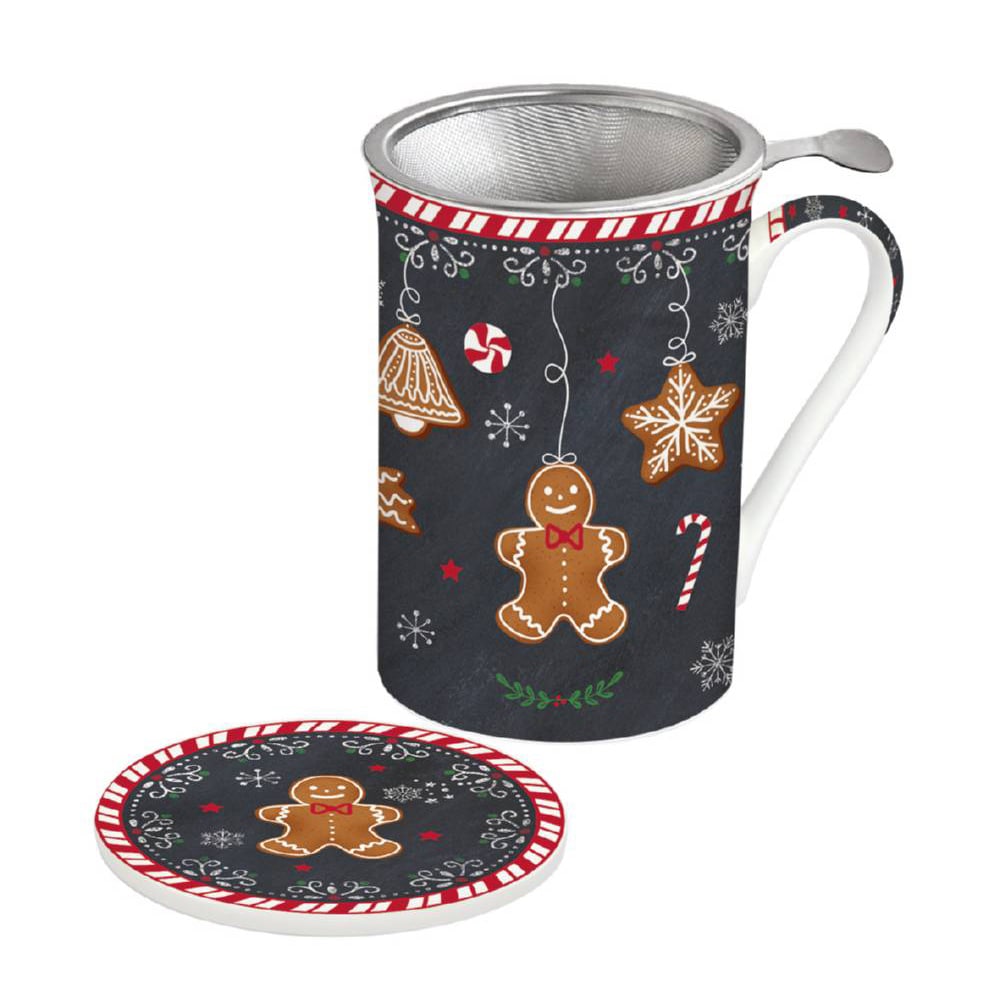 Mug e sottobichiere con infusiera Gingerbread Easy Life