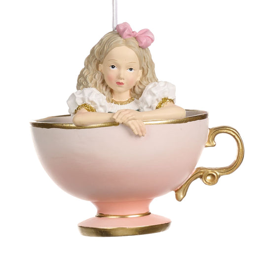 Ornamento Alice in tazza da the Candyland Goodwill D 43266