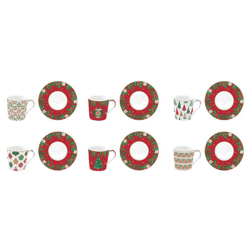 Set 6 tazzine in scatola regalo Jingle Bells Easy Life