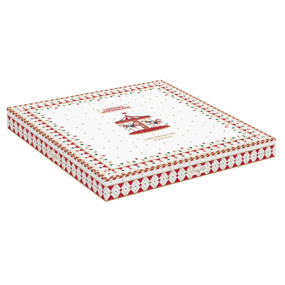 Piatto torta con paletta Christmas Wonderland Easy Life 1112