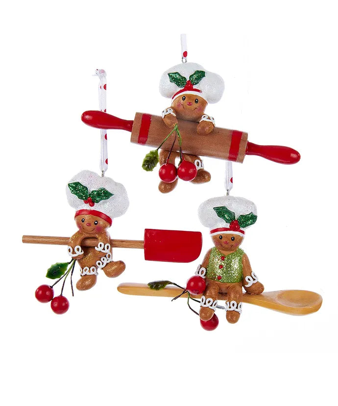 H5024 Kurt Adler set di 3 gingerbread assortiti per albero di natale